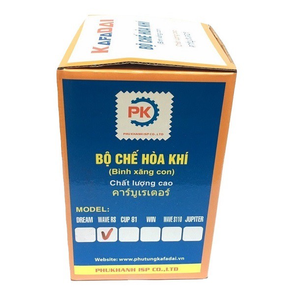 Bộ chế hòa khí KAFADAI THAILAND cho xe máy Wave RS 100cc (Bình xăng con)