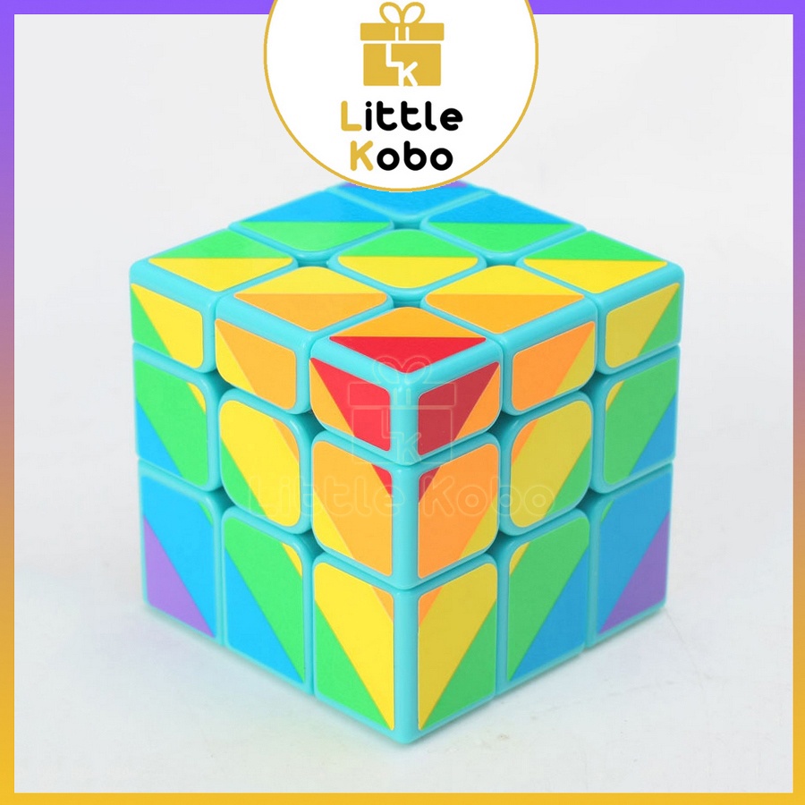 Rubik 3x3 YJ Unequal Six-Color Mirror Cube Rubic Biến Thể 3 Tầng Cầu Vồng Đồ Chơi Thông Minh