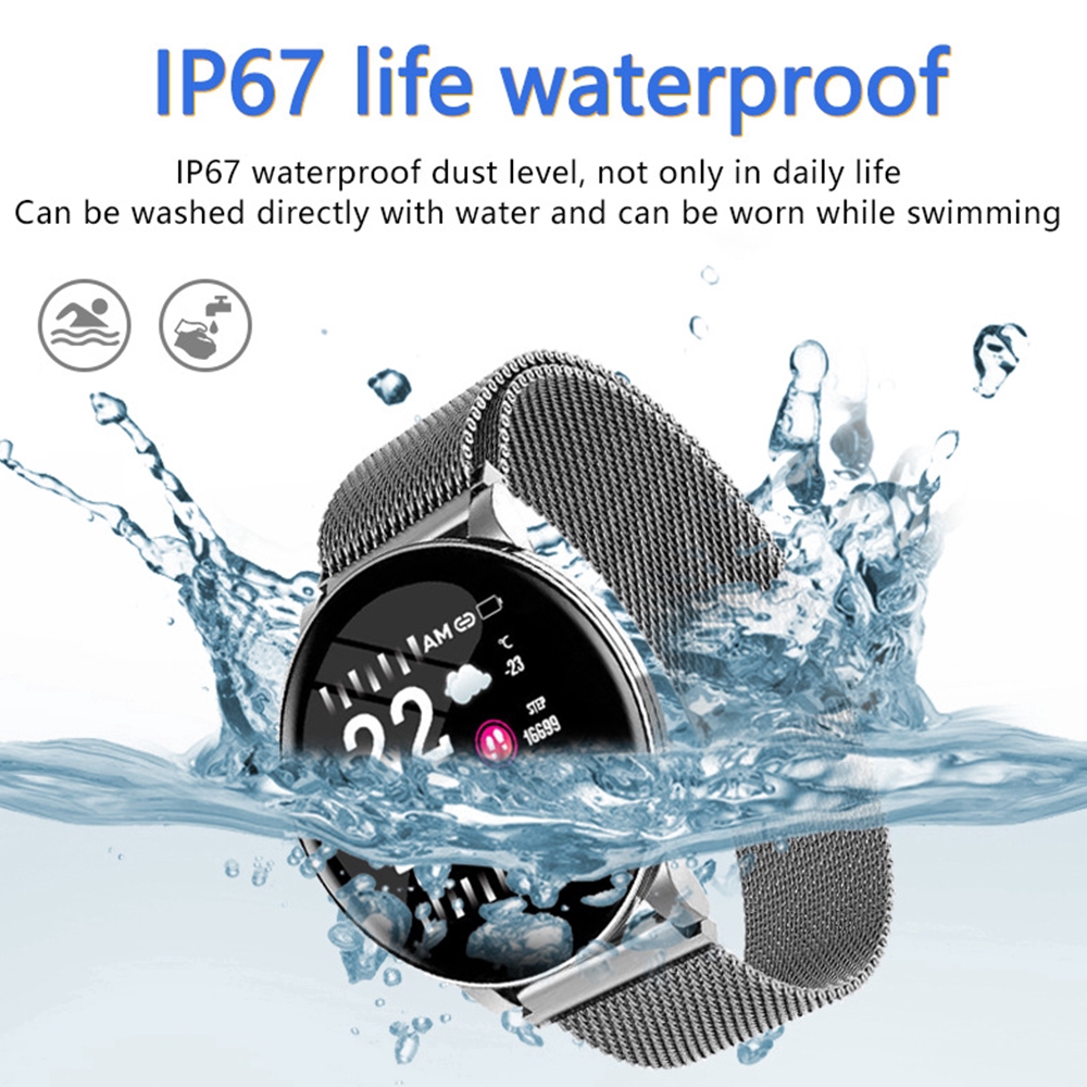 Đồng hồ thông minh đeo tay W8 đa chức năng không thấm nước kiểu dáng thời trang kèm phụ kiện