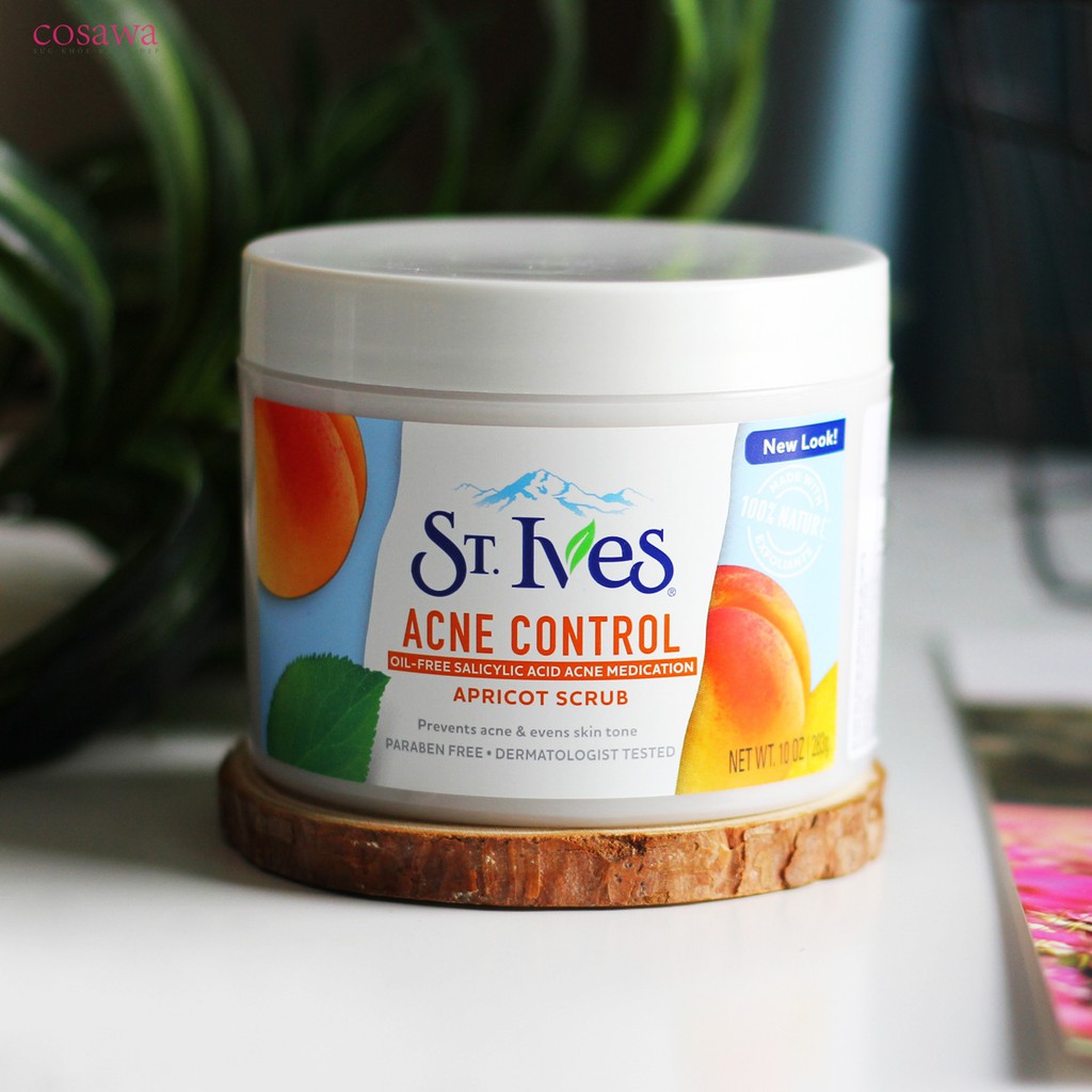 Kem tẩy tế bào chết toàn thân St.Ives Blemish Control Apricot Scrub