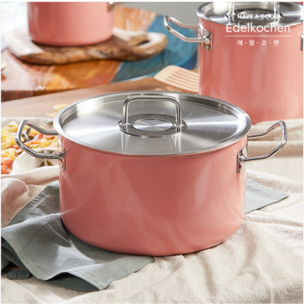 Bộ 2 Nồi Edelkochen Solid Hồng size 20cm & 24cm