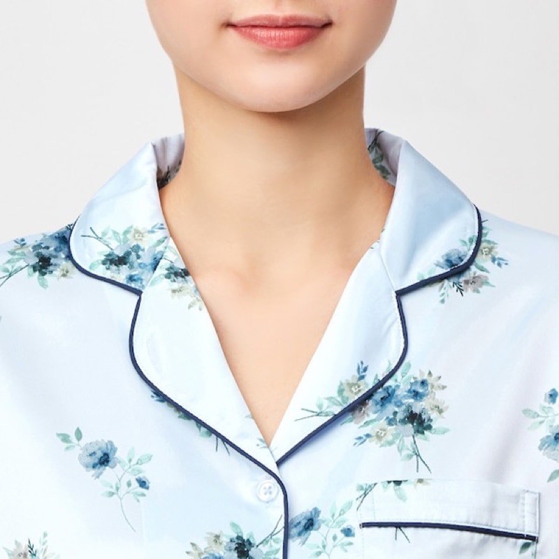 Bộ quần áo dài pyjama nữ in hình hoa nhí dễ thương của GU - Nhật Bản