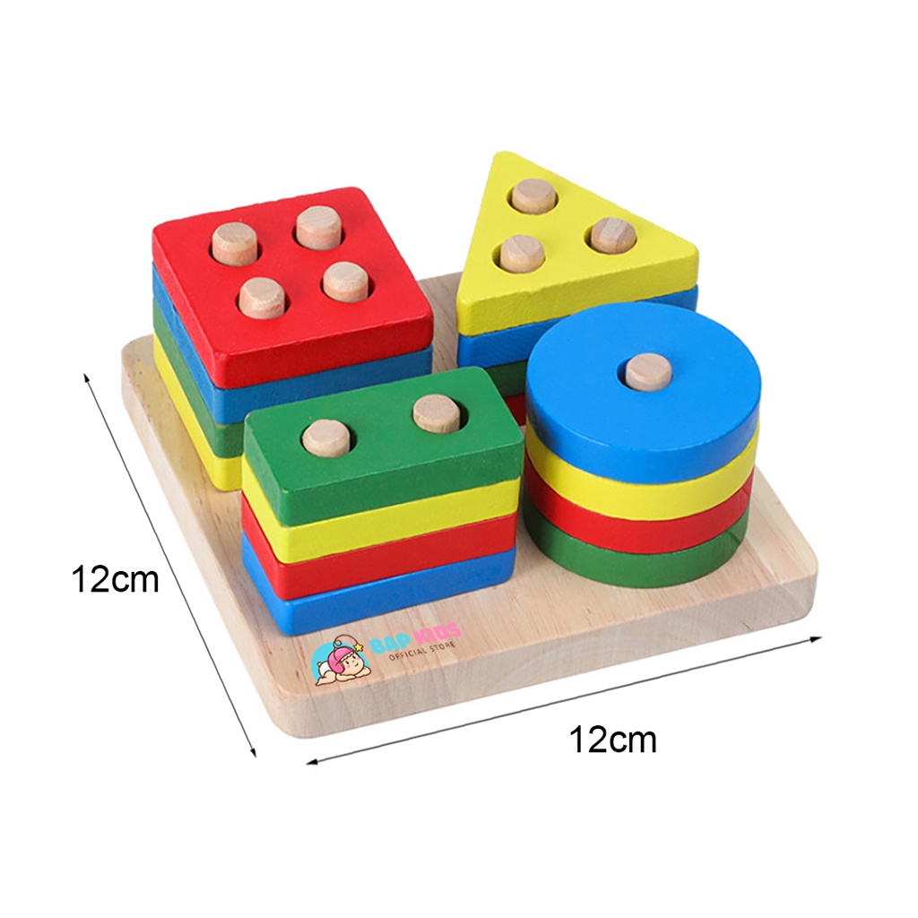 Combo đồ chơi gỗ montessori BAPKIDS bộ 8 món đồ chơi phát triển kỹ năng cơ bản cho bé