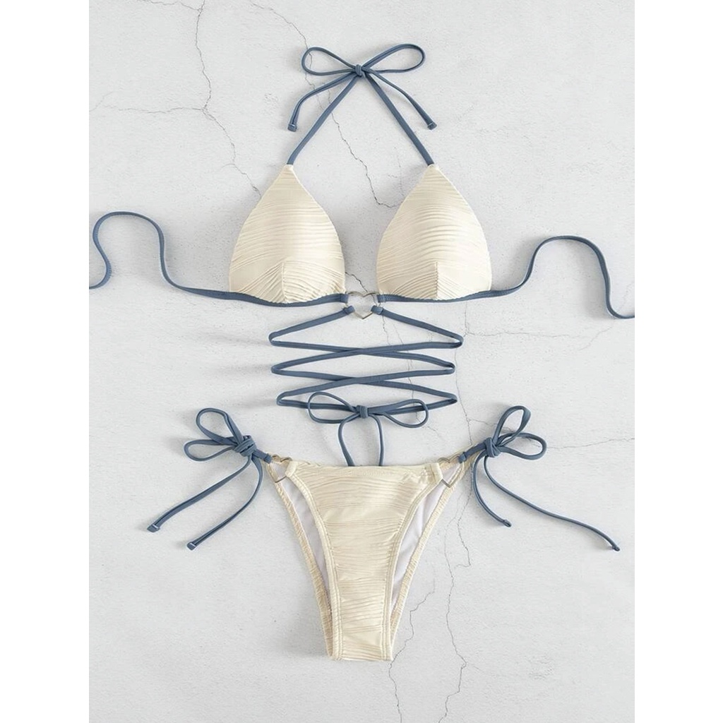 Bộ Đồ Bơi Bikini Có Đệm Ngực Màu Sắc Mơ Mộng H564