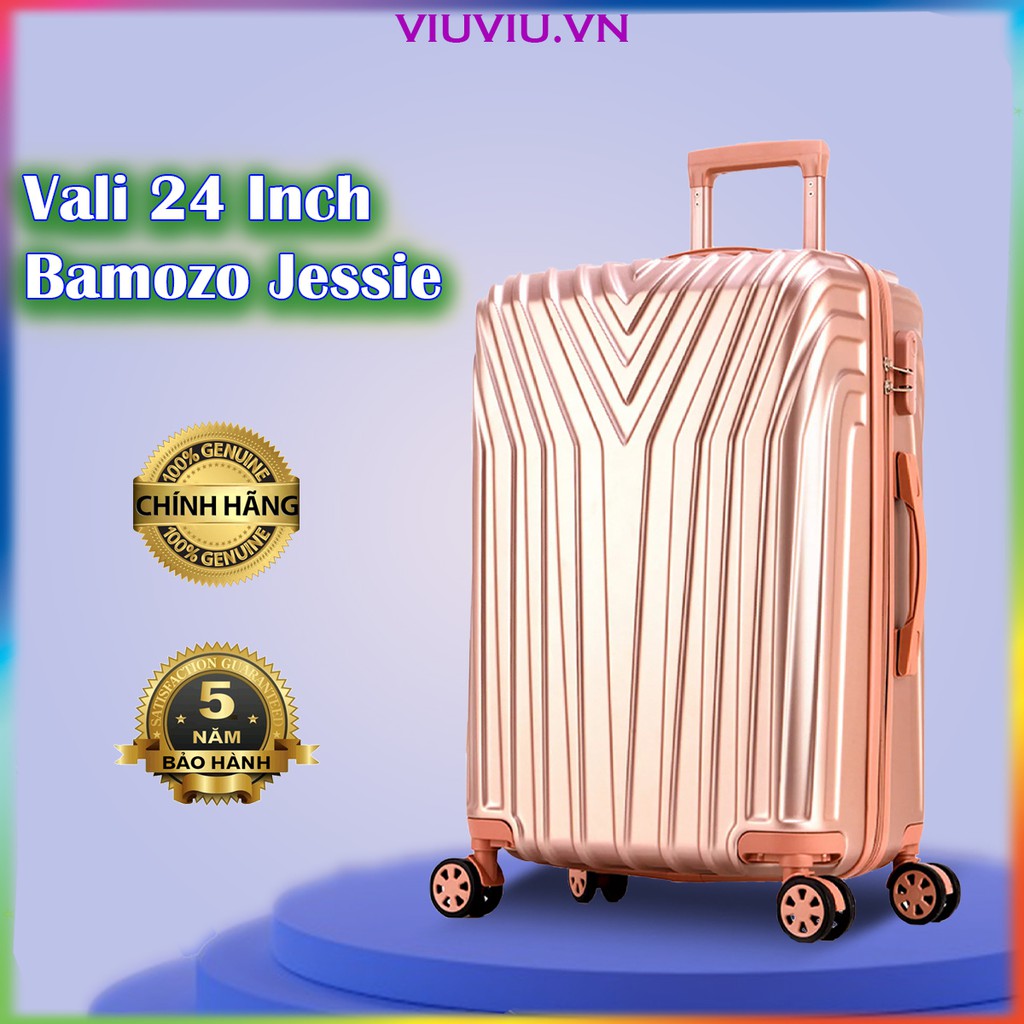 Vali Giá Rẻ Size 24 Inch Valy Kéo Nhựa Du Lịch Bền Đẹp Cao Cấp Chống Nước Chống Trộm Bảo Hành 5 Năm Bamozo Jessie