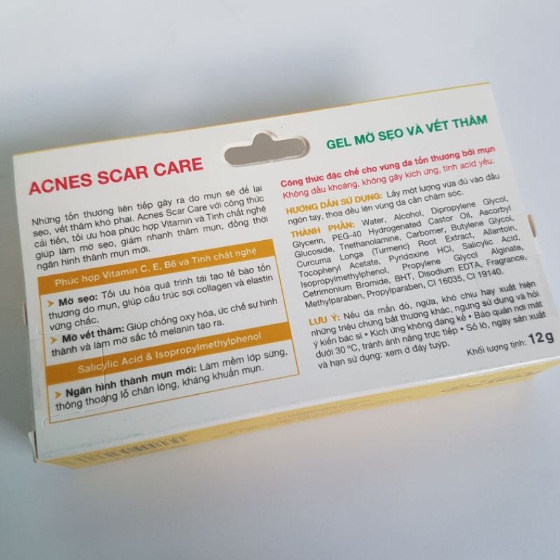 (❣️❣️❣️-5% LN cho quỹ Vacxin) Gel làm mờ sẹo, vết thâm và ngừa mụn Acnes Scar Care 12g - Đông Anh Pharma