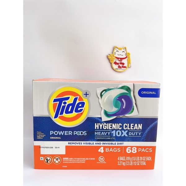 Viên giặt tide pods mỹ mẫu mới 1 thùng 68 viên