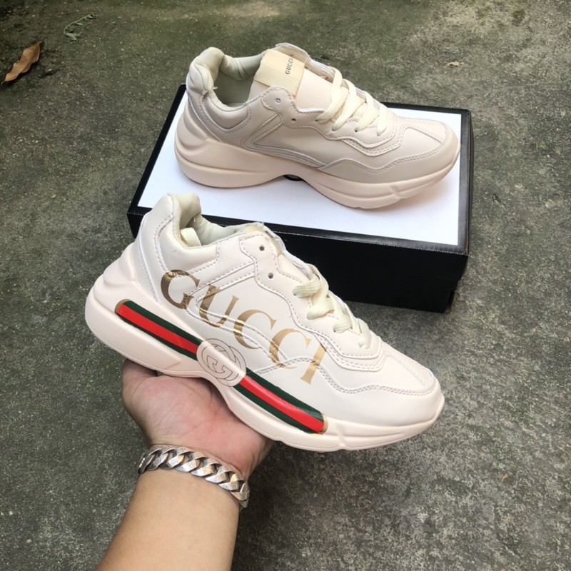 [Tặng hộp và dây giày+ tất thời trang , ảnh thật ] GIÀY THỂ THAO| kem trơn chữ nam nữ | BigBuy360 - bigbuy360.vn