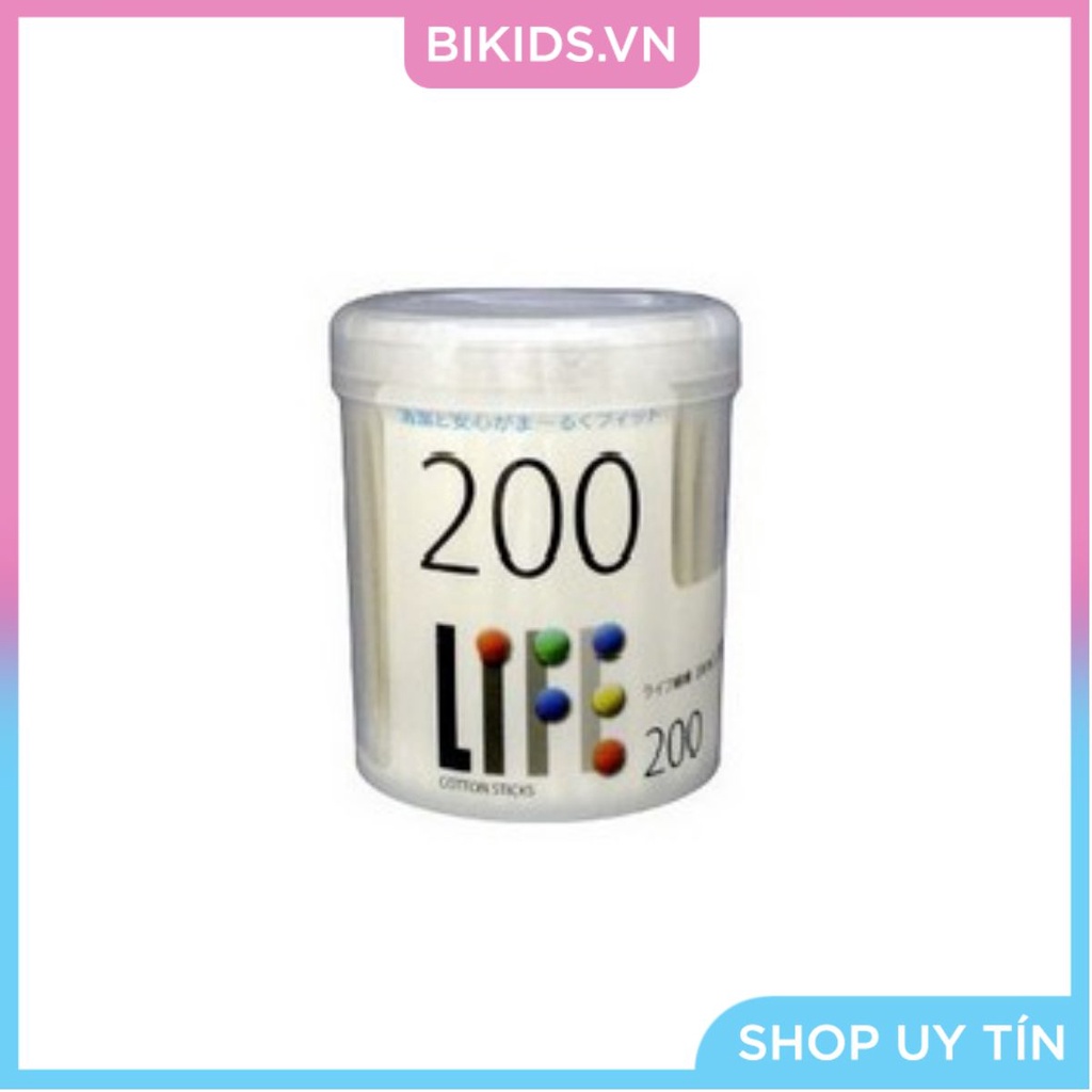 Tăm bông thân giấy kháng khuẩn LIFE 200que