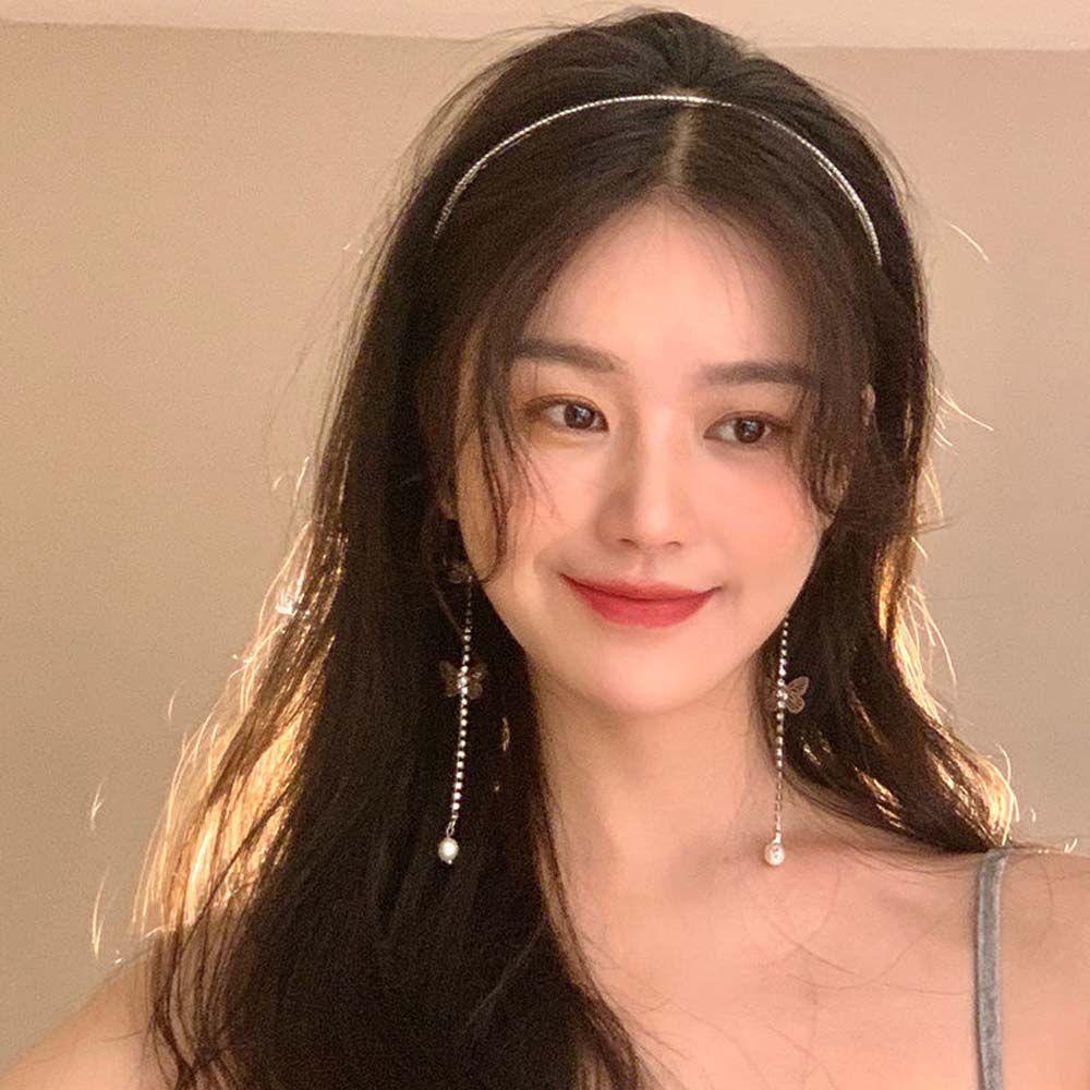 Băng Đô Cài Tóc Hình Bướm Phối Tua Rua Phong Cách Pháp Cổ Điển Dành Cho Nữ