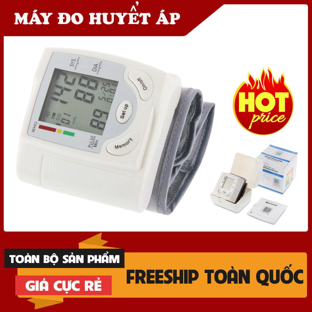 [HÀNG TỐT]MÁY ĐO HUYẾT ÁP. MÁY ĐO HUYẾT ÁP CỔ TAY TỰ ĐÔNG LƯU KÊT QUẢ. BẢO HÀNH 1 ĐỔI 1 MỚI. MUA NGAY. THÊM NGAY VÀO GIỎ