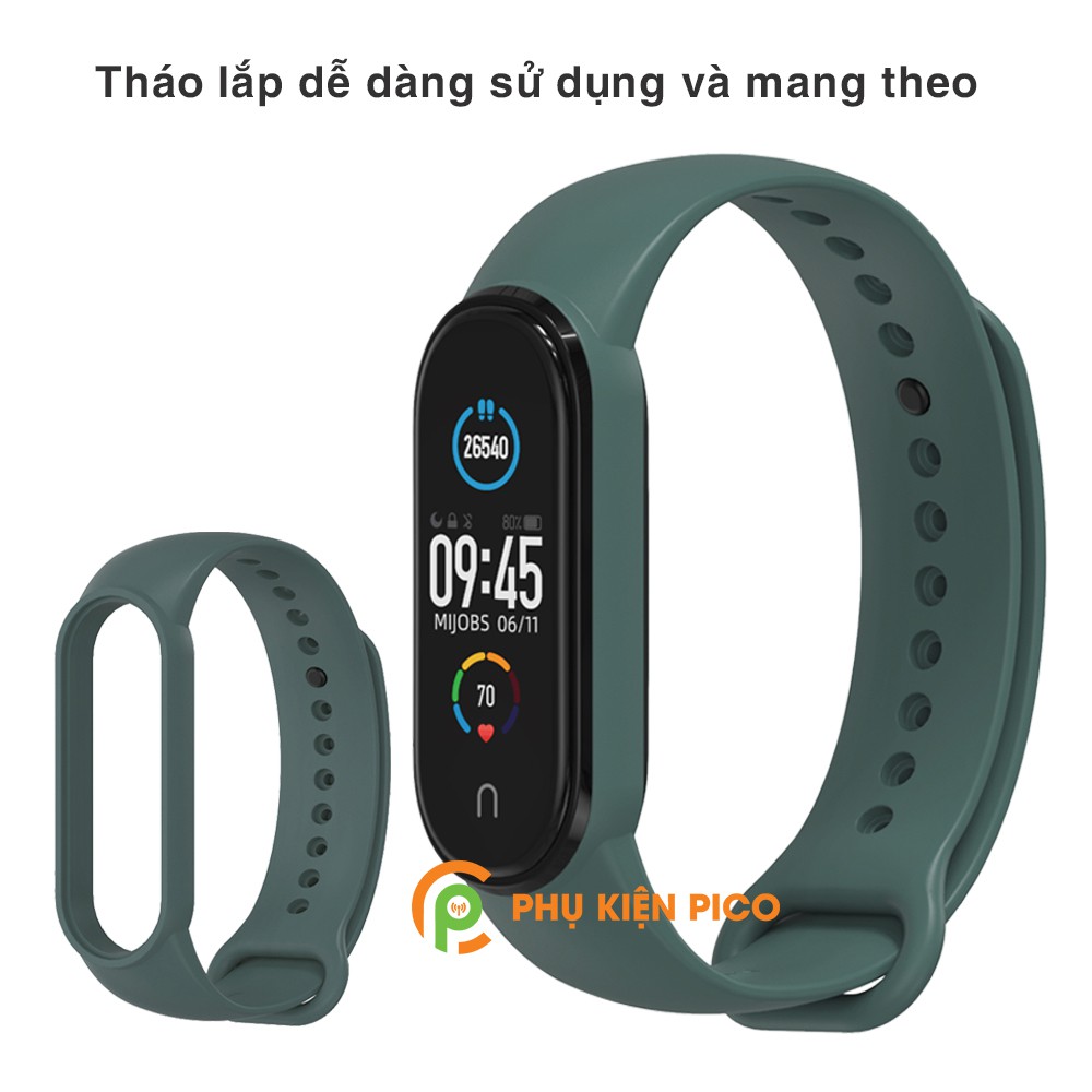 Dây đeo thay thế Xiaomi Mi Band 5 chính hãng Mijobs silicone dẻo nhiều màu - Dây đeo thay thế Miband 5