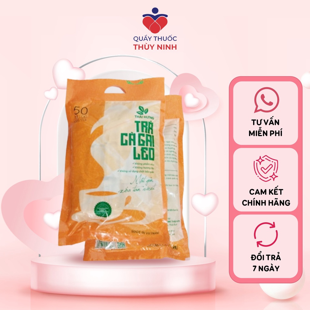 Trà Cà Gai Leo THÁI HƯNG Giải độc gan, mát gan, hạ men gan, tăng cường chức năng gan - Bịch 50 túi lọc