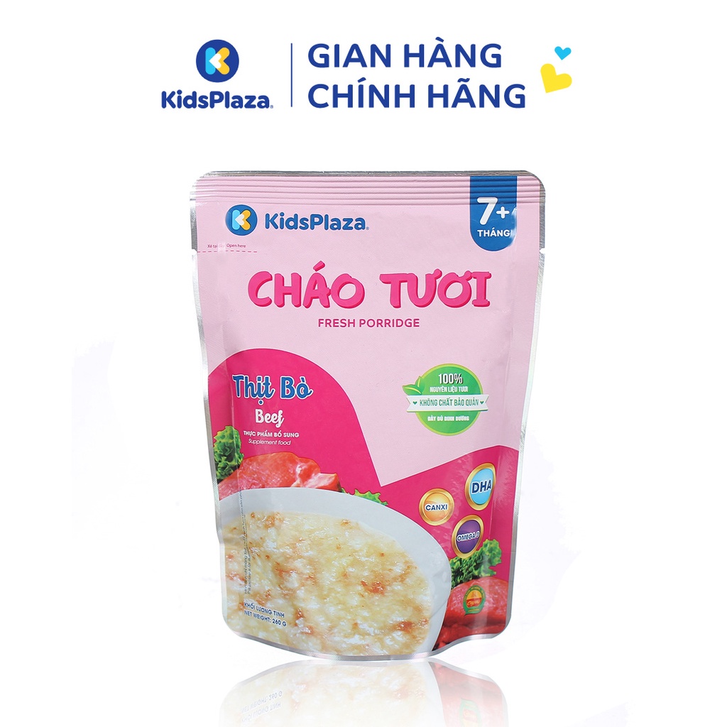 Cháo tươi Kidsplaza vị thịt bò 260g cho bé 7M+