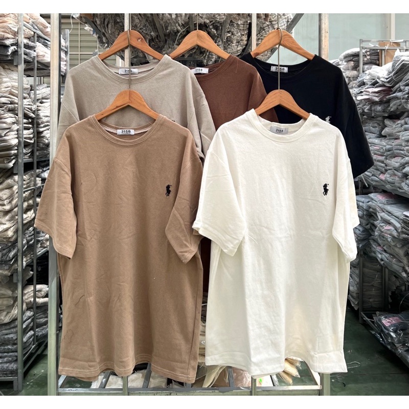 Áo thun tay lỡ Unisex nam nữ 3158, Áo phông tay lỡ thêu hình nam nữ