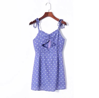 VÁY CHẤM BI TÍM ( ẢNH THẬT SHOP TỰ CHỤP)