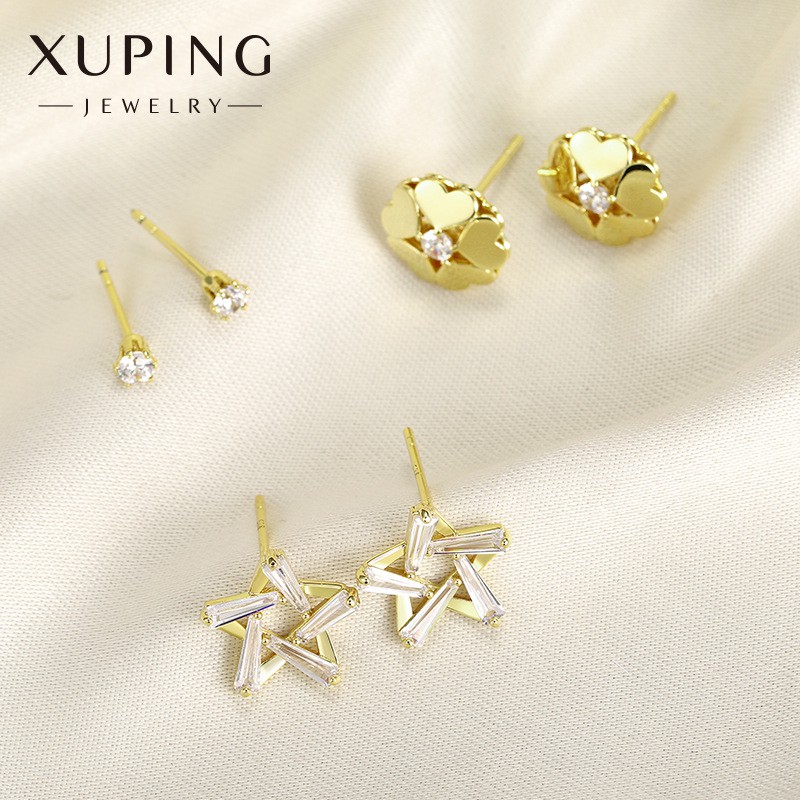 Set 3 Đôi Bông Tai Nữ Mạ Vàng 14K, Phong Cách Hàn Quốc - XPSET303