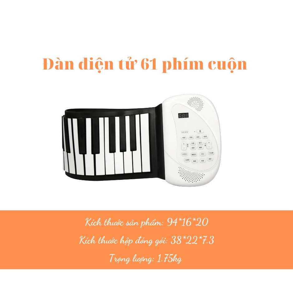 Đàn Piano Điện S10 Dạng Cuộn Tiện Lợi 61 Phím Cho Bé Đam Mê Âm Nhạc