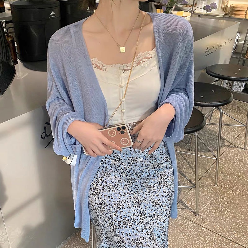 COZOK Áo Khoác Cardigan Tay Dài Chống Nắng Thiết Kế Đơn Giản Thời Trang