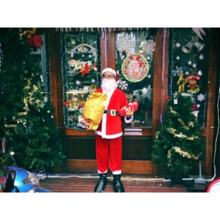 BỘ QUẦN ÁO ÔNG GIÀ NOEL NHUNG FULL SET