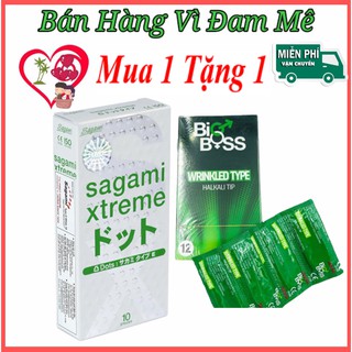 [Mua 1 Tặng 1] Bao cao su Sagami Xtreme White siêu mỏng gai (Hộp 10 chiếc) ✓ BCS Gai-siêu mỏng Tặng 1 Hộp Bigboss