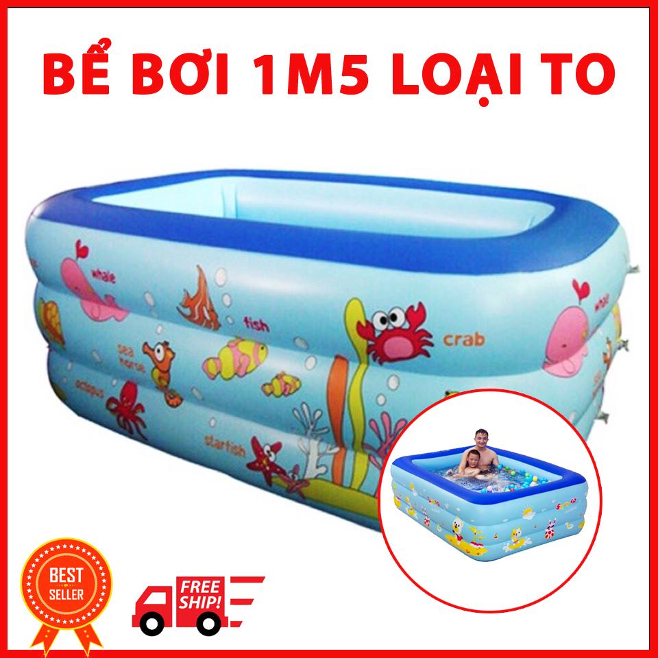 [FLASH] BỂ BƠI 3 TẦNG 1M5 CỠ LỚN LOẠI CHUẨN SIZE (tặng kèm miếng vá và keo dán)