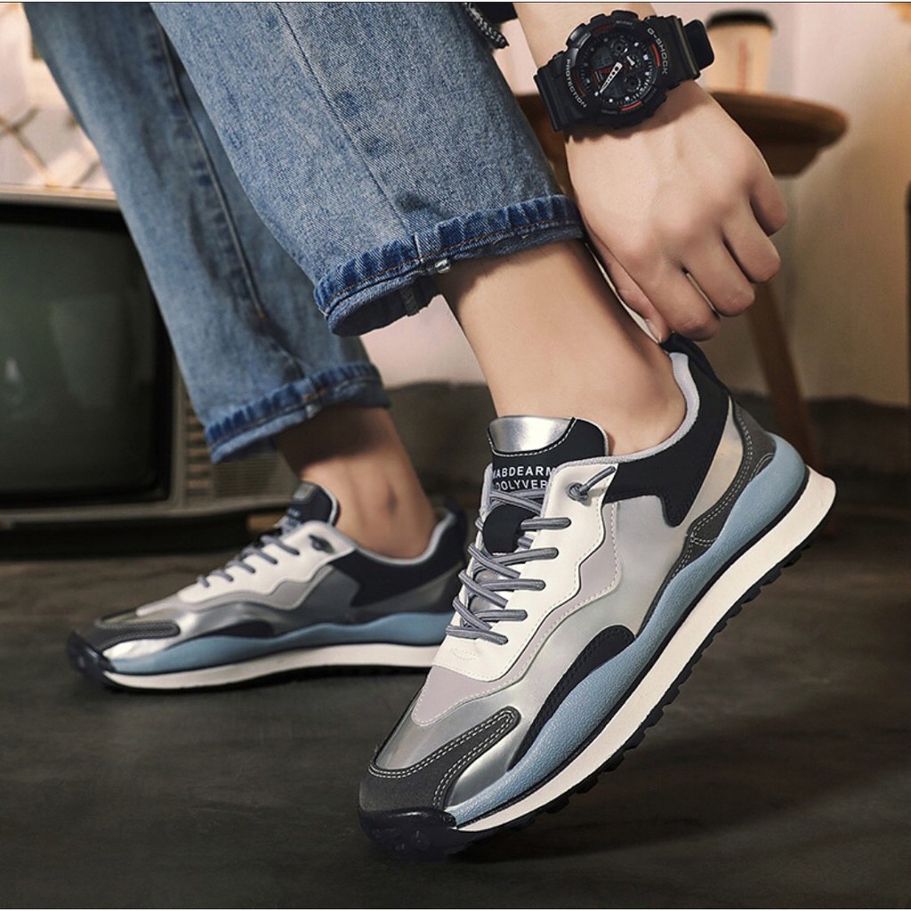 Giày Nam Thể Thao Sneakers, Độn đế, Tăng Chiều Cao, Phối Màu, Thời Trang Trẻ Trung, Hot Trend 2021