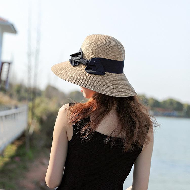 Nón Cói Đi Biển Kiểu Trơn Phối Dây Nơ Xinh Xắn