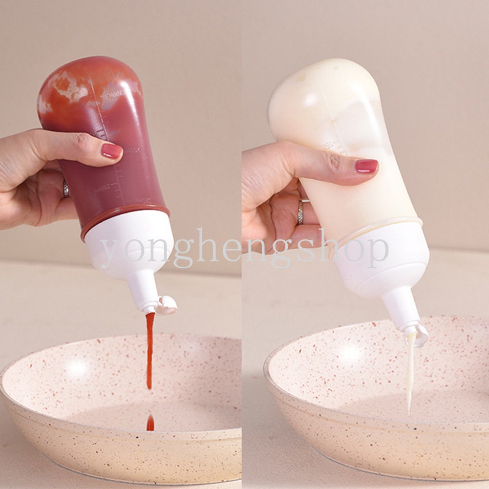 Chai Nhựa Đựng Gia Vị 350ml Có Thang Đo Tiện Lợi Cho Nhà Bếp