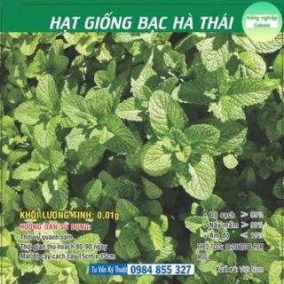 Hạt Giống Bạc Hà Thái 0.01gr