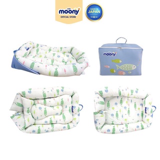 Đệm nôi chống trào cho bé quà bỉm moony ( màu xanh nhạt)