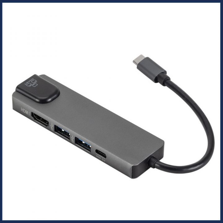 Hub USB Type C 5 in 1 To HDMI, RJ45, 2 x USB 3.0, USB Type C - Hàng Chính Hãng