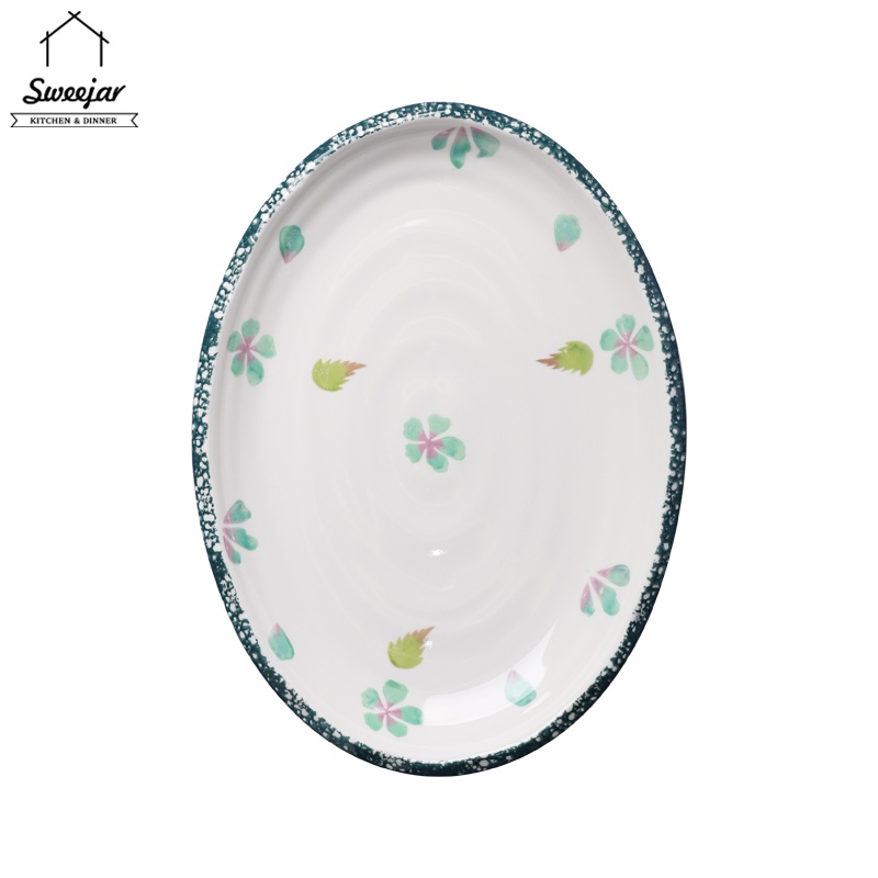 SWEEJAR Dĩa sứ  đựng cá lớn dùng được trong lò vi sóng