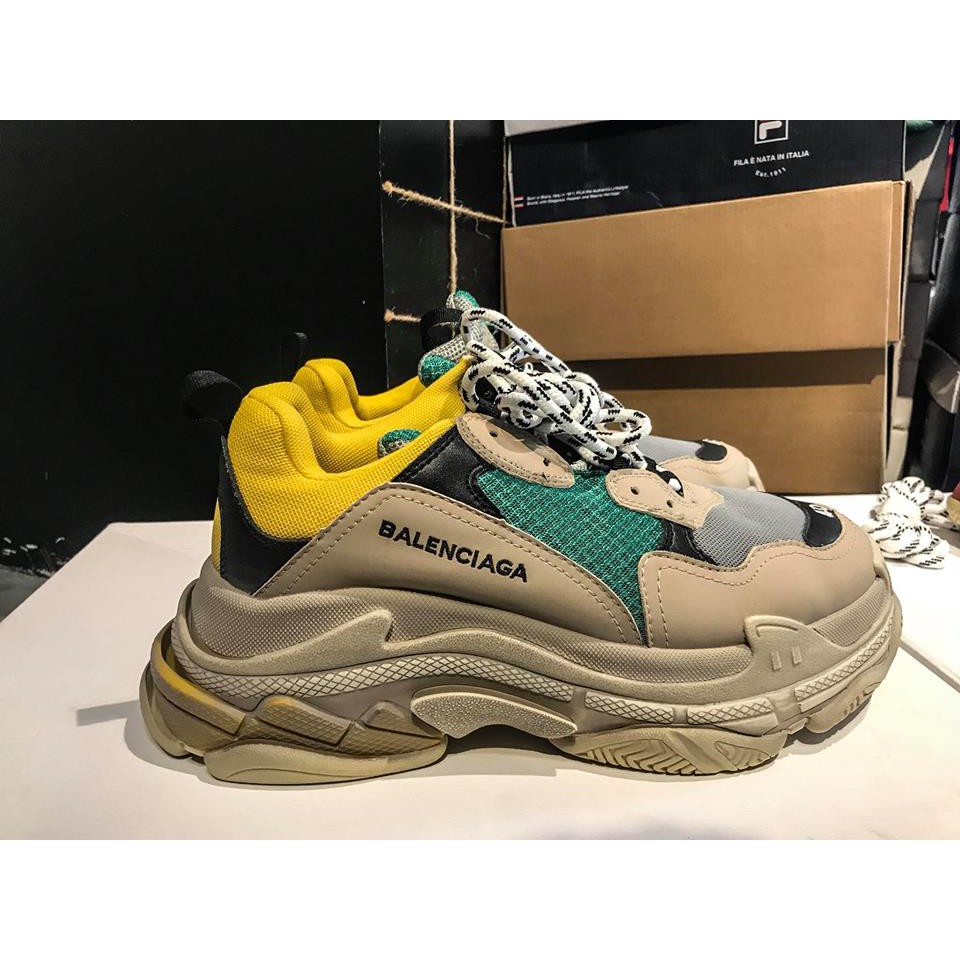 [ẢNH THẬT SHOP TỰ CHỤP 100%] GIÀY THỂ THAO SNEAKER BALENCIAGA TRIPLE S VÀNG XANH NAM NỮ