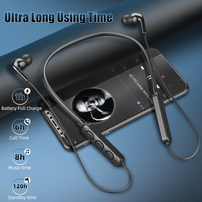 Không Dây Bluetooth Tai Nghe Vòng Cổ Từ Tai Nghe Nhét Tai Chống Nước Thể Thao Tai Nghe Với Loại Bỏ Tiếng Ồn Mic