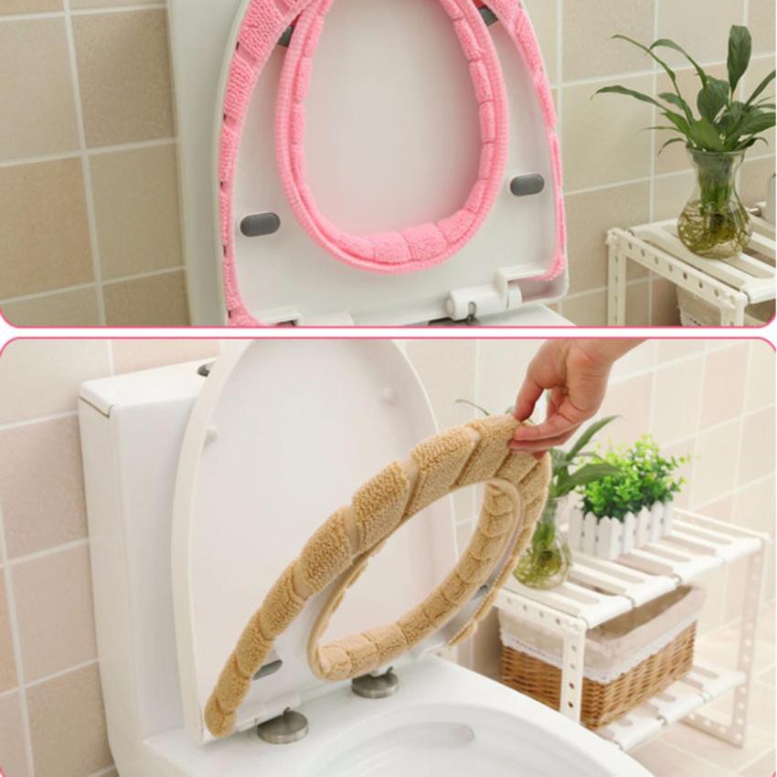 Tấm Lót Bồn Cầu Nỉ Bông, Miếng Lót Toilet giữ ấm mùa đông mềm mịn, dễ dàng giặt lại