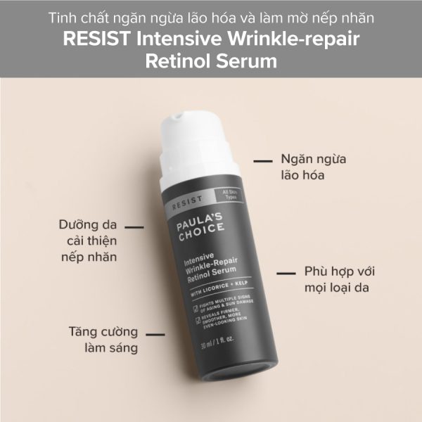 [PAULA'S CHOICE] Retinol Chống Lão Hóa Cho Người Mới Bắt Đầu Intensive Wrinkle - Repair Retinol Serum 30ml (Mã 7710)