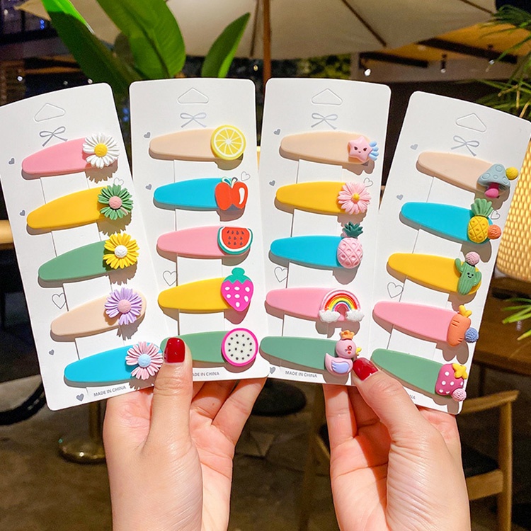 Kẹp tóc hợp kim phong cách Hàn Quốc nhiều màu sắc đáng yêu cho bé gái