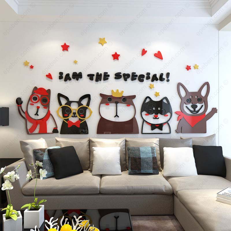 Tranh dán tường mica 3d decor khổ lớn tôi khác biệt trang trí mầm non, phòng cho bé Nhiều Size - EPeBen