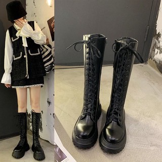 [HÀNG CÓ SẴN] Giày Bốt Nữ Cổ Cao Đế 5,5 cm Thời Trang Thu Đông Boots