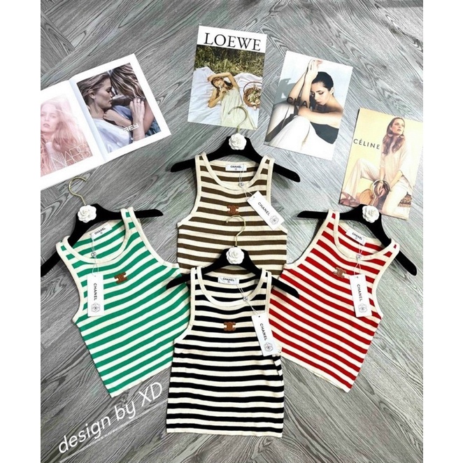 Áo len ba lỗ kẻ mongtoghi siêu hot