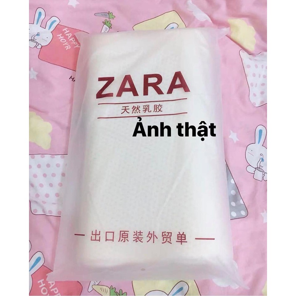 Gối ngủ chống mỏi cổ cho người lớn bằng cao su tự nhiên mềm mại Zara, màu trắng phù hợp cho mọi người