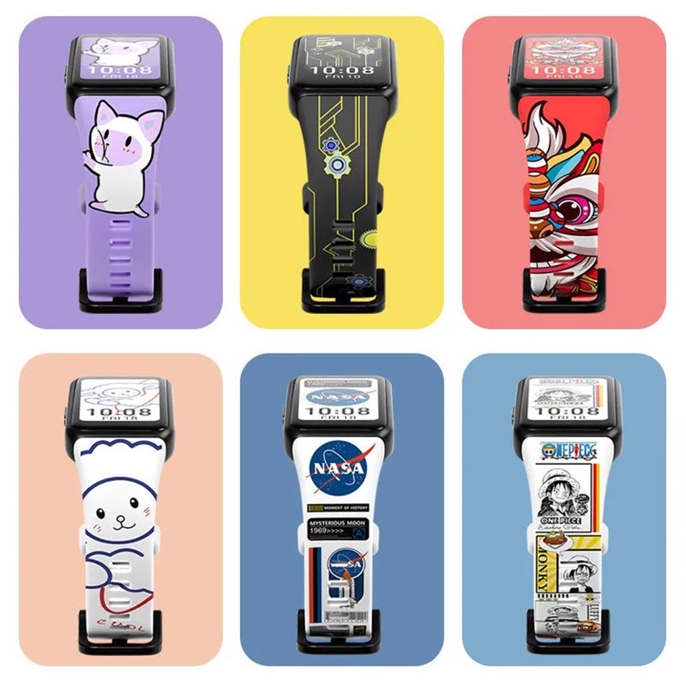 Dây đeo đồng hồ thông minh bằng silicon in họa tiết thời trang thay thế cho huawei band 6/honor band 6