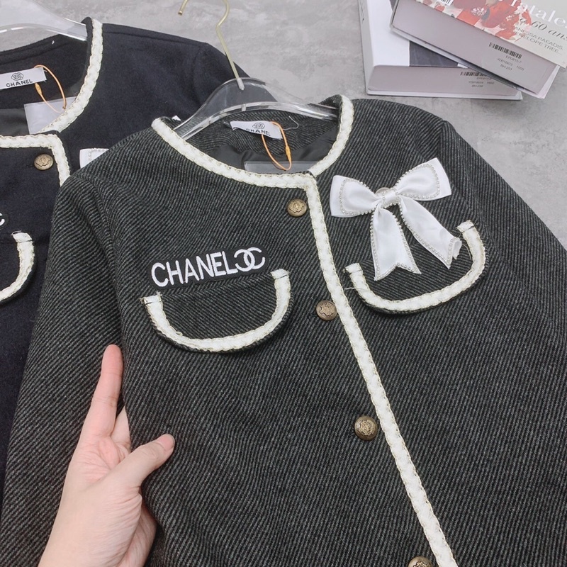 Áo khoác dạ nơ chanel | BigBuy360 - bigbuy360.vn