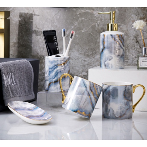 kệ đựng kem đánh răng. hũ đựng dầu gội. phụ kiện nhà tắm cao cấp. đồ dùng nhà tăm. phụ kiện nhà tắm gốm sứ.hoangdecor