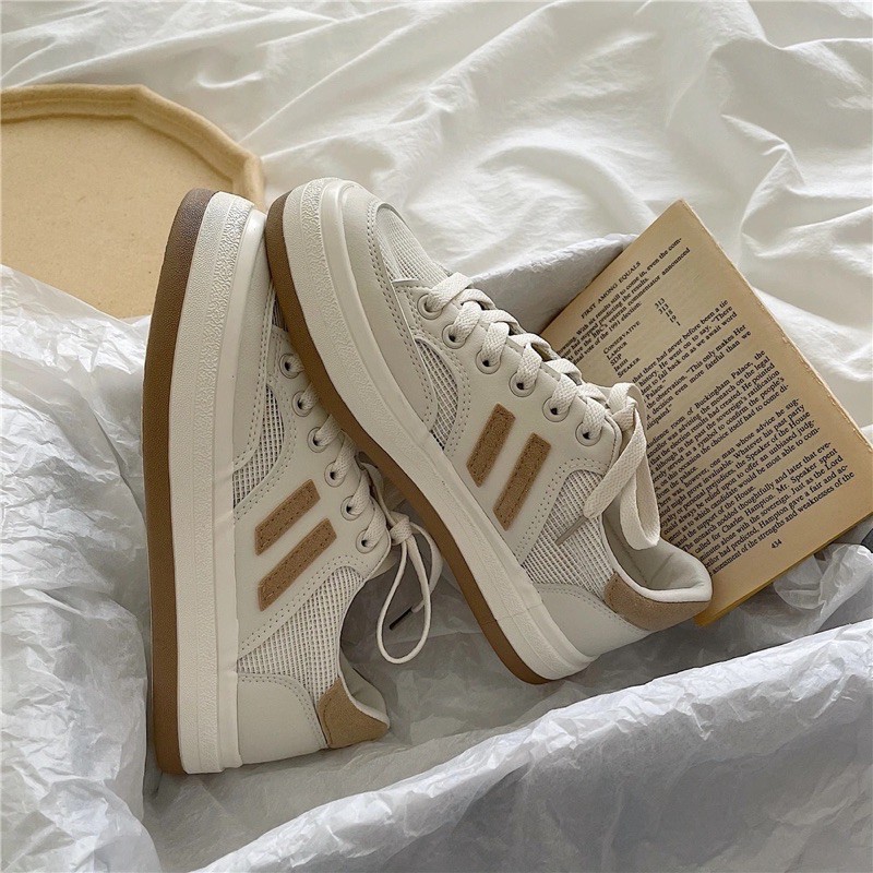 Giày thể thao nữ 2 màu nâu , xám hàng quảng châu bao đẹp