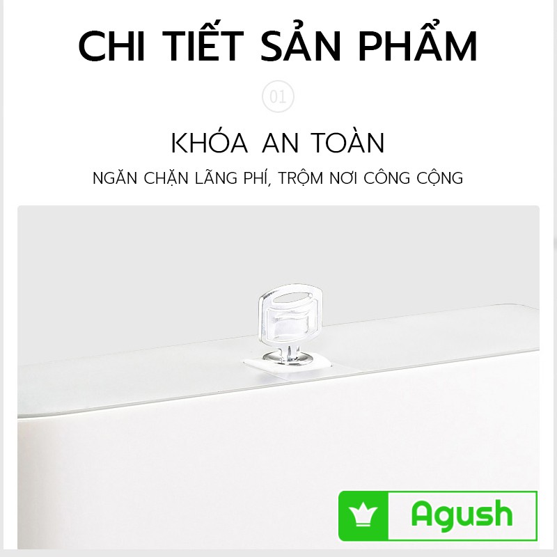 Hộp đựng khăn giấy rút vuông treo dán tường INTERHASA E6008 đa năng tiện lợi nhựa sang trọng nhà tắm vệ sinh toilet