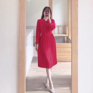 Váy dập ly cổ nơ #310k