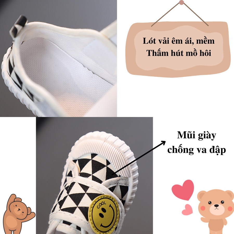 Giày thể thao cho bé trai vải đế mềm Bunny Store, giày bé trai tập đi từ 10 tháng đến 6 tuổi chống trơn trượt BN23