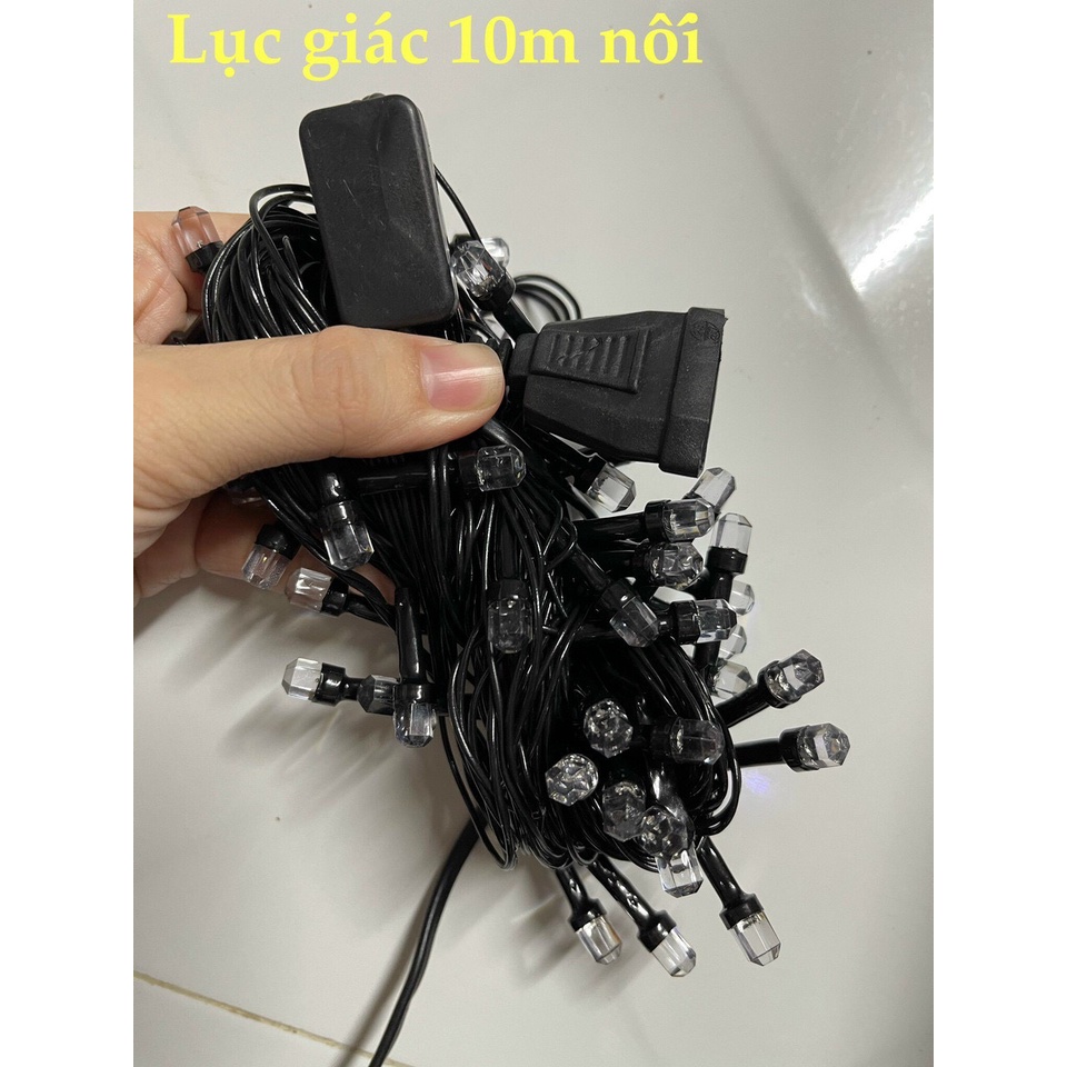 Dây đèn chớp lục giác trang trí quán, phòng ngủ Mos Shop